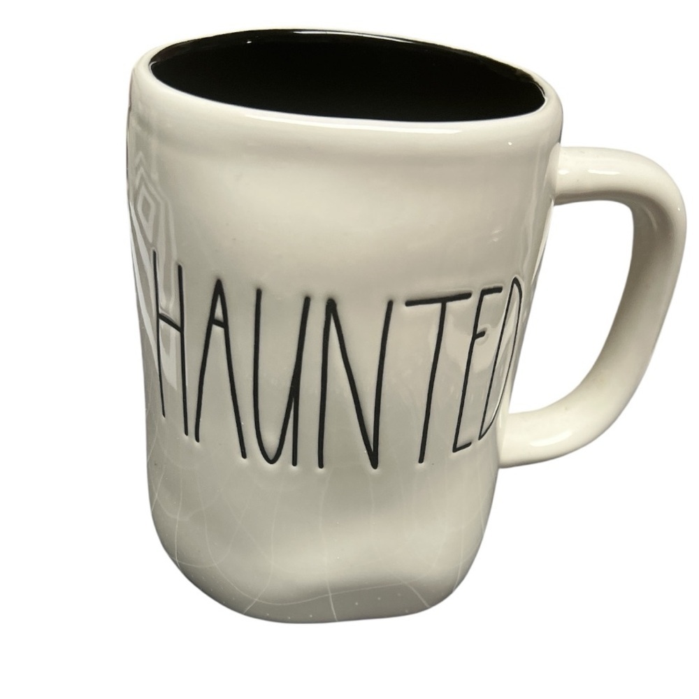 Rae Dunn Haunted Mug in White and Black